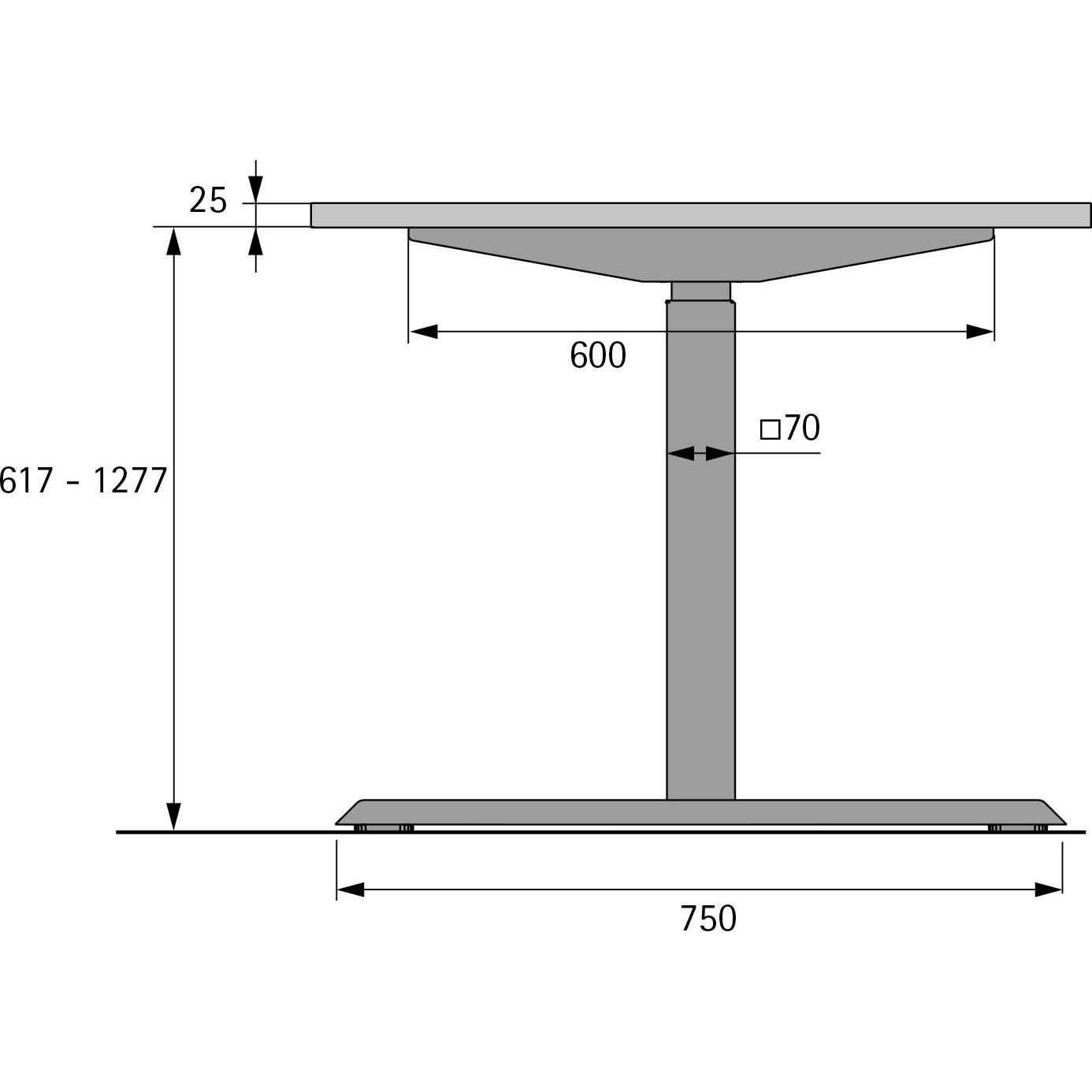 Thumbnail - Hettich, Tischbeine + Tischgestell, Steelforce Pro 470 SLS 617-1277 mm wi