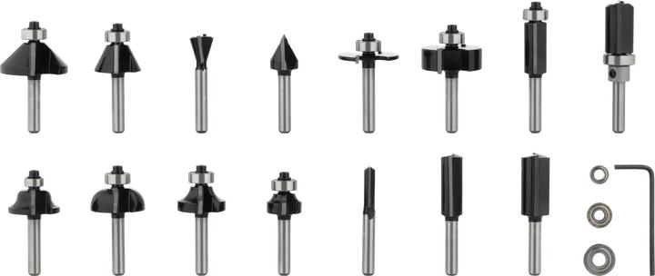 Immagine prodotto Bosch Professional Zubehör Set di frese da 15 pezzi, gambo da 1/4 di pollice per frese manuali