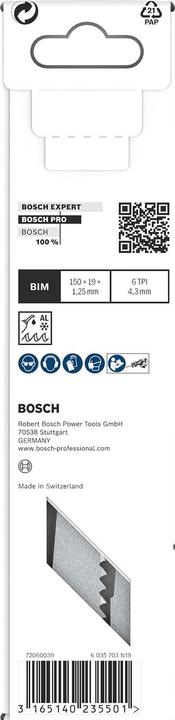 Actual product image Bosch Professional Zubehör PRO Window Demolition S611DF sheet, 1.25 x 19 x 150 mm, 5 pcs.