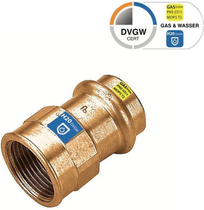 Actual product image Sanpro CUPRESSK Pressfitting transition female thread transition socket, size V 22, thread 1" (Press connection)