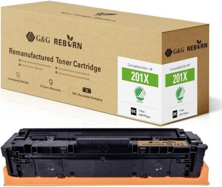 Produktbild G&G Toner ersetzt HP 201X Kompatibel Schwarz 2800 Seiten Reborn remanufactured (BK)