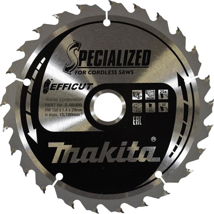 Productafbeelding Makita Zaagblad 150x1,4x20, 25Z EFFICUT