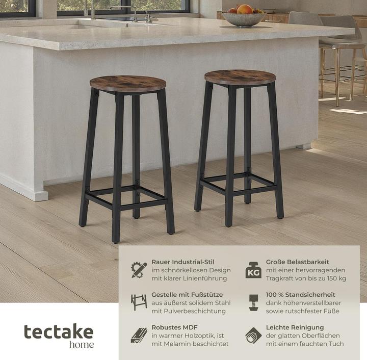 Produktbild tectake 2 Barhocker Corby