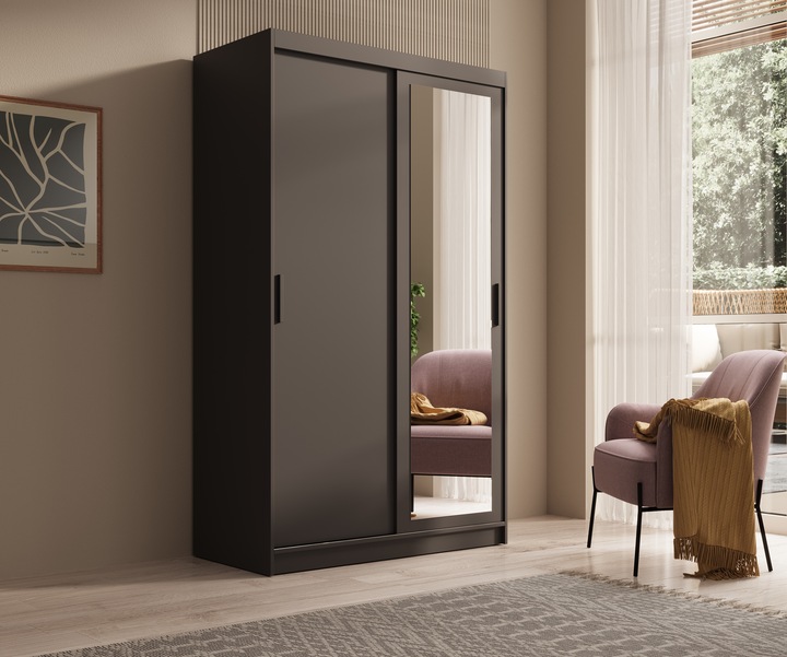 Immagine prodotto ADRK Furniture Armadio ad ante scorrevoli con specchio Hailey 120 (120 x 60 x 205 cm)