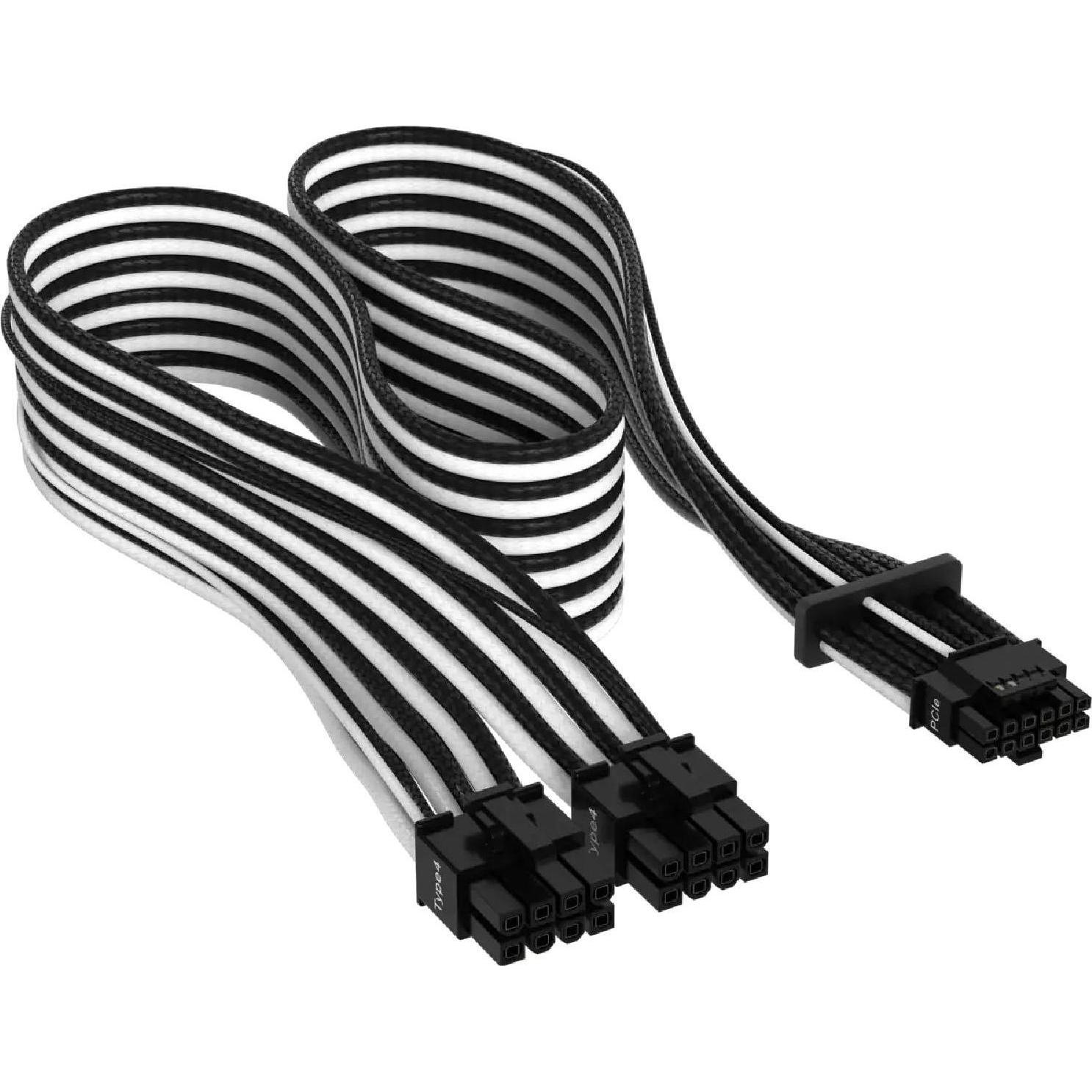 Corsair Premium-12+4-Pin-12VHPWR-600-W-Kabel für PCIe Gen 5 mit Einzelummantelung, Interne Kabel (PC)