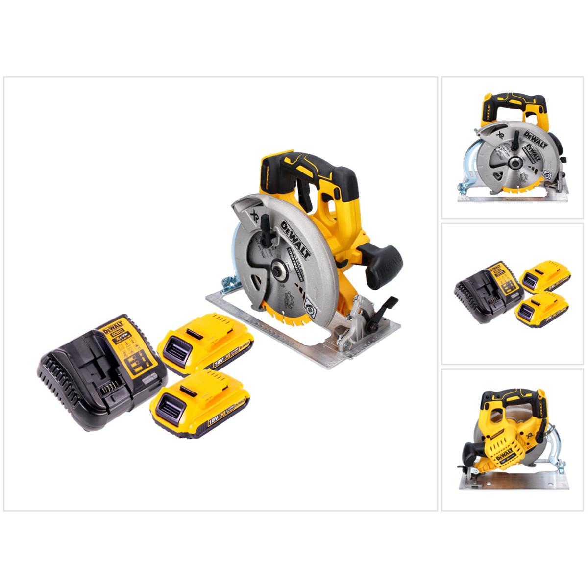 DeWalt, Handkreissäge, DCS 570 D2 Akku Handkreissäge 18 V 184 mm Brushless + 2x Akku 2,0 Ah + Ladegerät