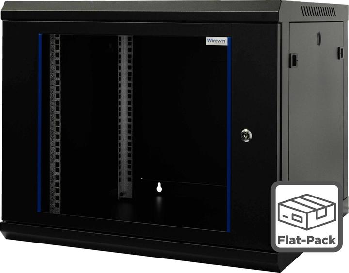 Image du produit Wirewin 19/ Wandschrank, einteilig, Pro 3nd Generation, Flat-Pack, 600x450mm, schwarz (9 HE, Rack 19 pouces)