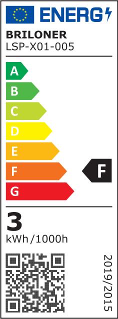 Label énergétique Briloner Lampe de table LED, chrome mat, 1xModules LED/3W (330 lm)