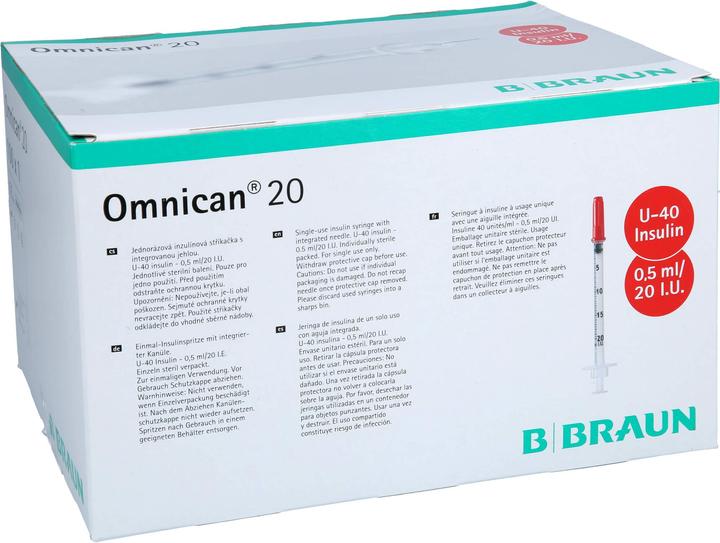 Image du produit B.Braun Seringues à insuline Omnican 20 0,3x8mm, 0,5 ml (Seringue d'insuline)