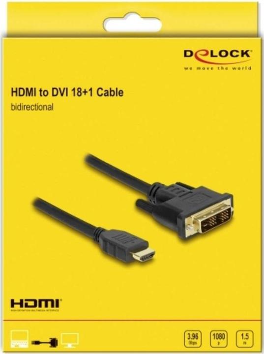 Produktbild Delock DVI — HDMI (Typ A) (1.50 m, DVI, HDMI, 1.3)