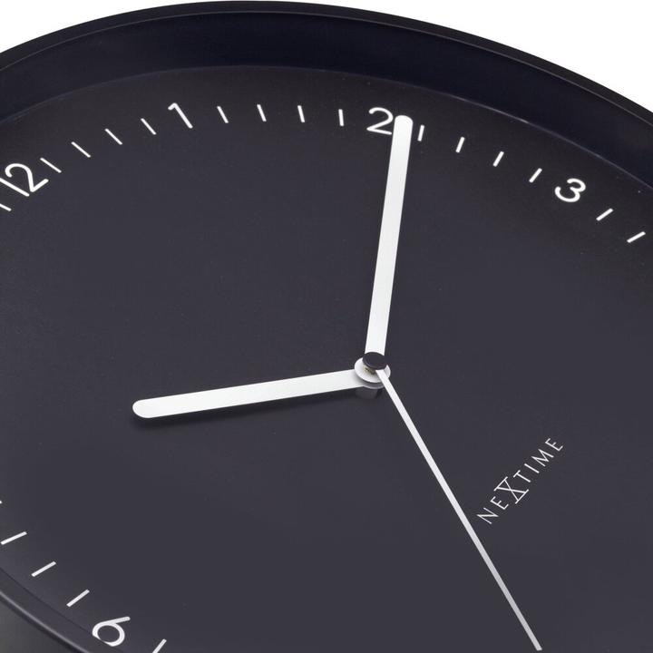 Actual product image Nextime 3305ZW - Berlin" wall clock, Silent, Black, Aluminium, 30 cm (30 cm)