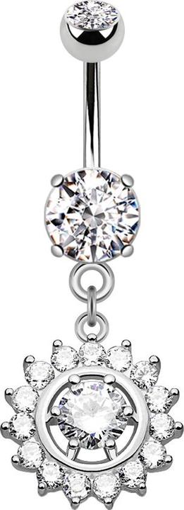Immagine prodotto Star Piercing Ciondolo a forma di banana in argento con corona di cristallo (Acciaio chirurgico 316L, Ottone)