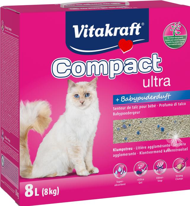 Actual product image Vitakraft Cat Litter Compact Ultra Plus 8kg (Clumping, 8 kg)