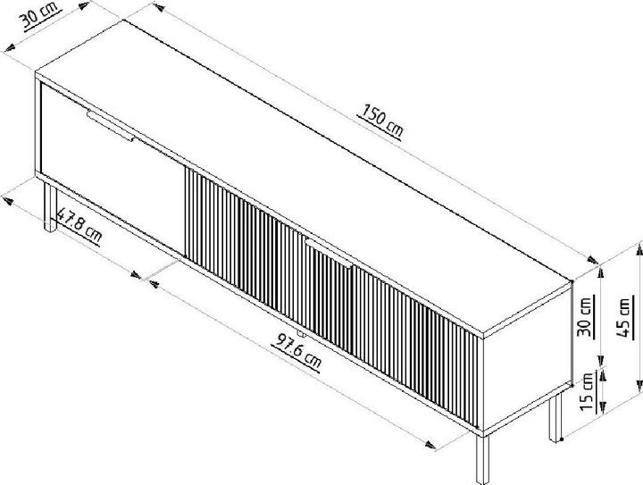 Image du produit Hanah Home Noah TV Stand (150 x 30 x 45 cm)