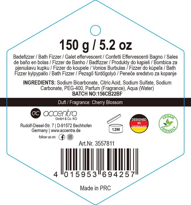 Produktbild Accentra Badebombe SAKURA SPA in Geschenkverpackung (Badekugeln, 150 g)