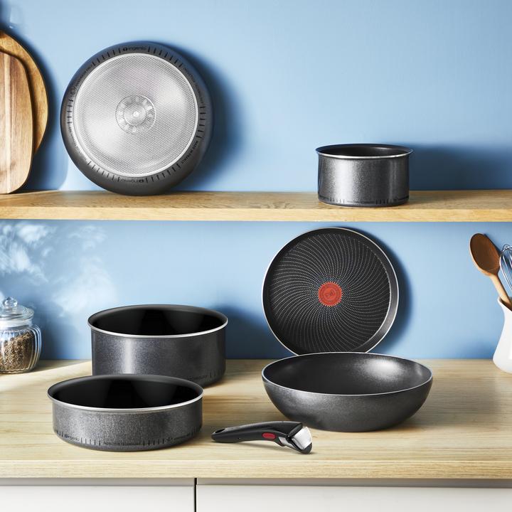 Productafbeelding Tefal Ingenio So Light Pannenset - 12-delig - Inductie (L7239223) (Koekenpan, Kookpotten en pannenset, Steelpan, Aluminium)