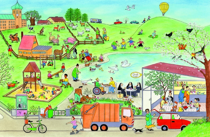 Produktbild Frühlings-Wimmelbuch (Deutsch, Rotraut Susanne Berner, 2011)