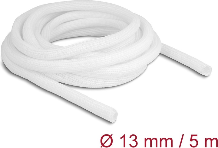 Actual product image Delock Braided hose self-closing 5 m x 13 mm white (Cable conduit, 500 cm)