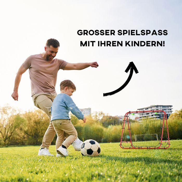 Immagine prodotto Swisshandel24 Fussball Rebounder Kickback Tor Rückprallwand Netz beidseitiger Rückprall, rot
