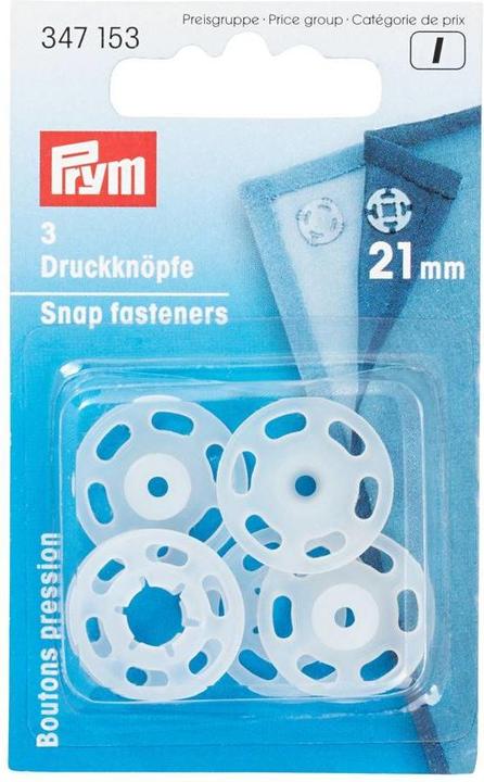 Immagine prodotto Prym Bottone a pressione da cucire, trasparente 7 mm, confezione da 24 pezzi.