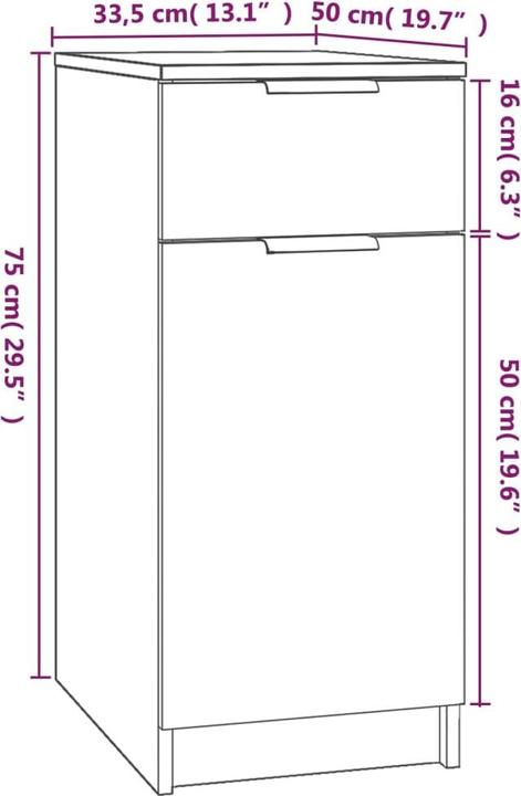 Produktbild VidaXL Gaven (33.5 x 50 x 75 cm)