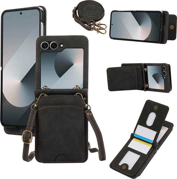 Cover-Discount Etui viele Kartenfächer mit Umhängeband (Samsung Galaxy Z Flip7)