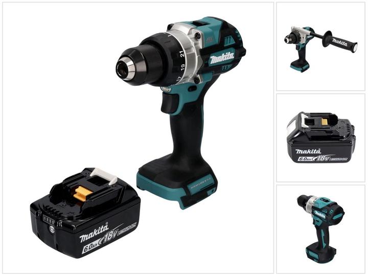 Actual product image Makita Maktia DDF 486 G1 cordless drill driver 18 V 130 Nm Brushless + 1x battery 6.0 Ah - without charger (Rechargeable battery operated)