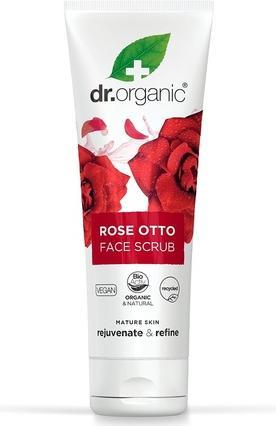 Actual product image Dr. Organic Rose Otto facial scrub 125ml (Cleansing scrub, 125 ml)