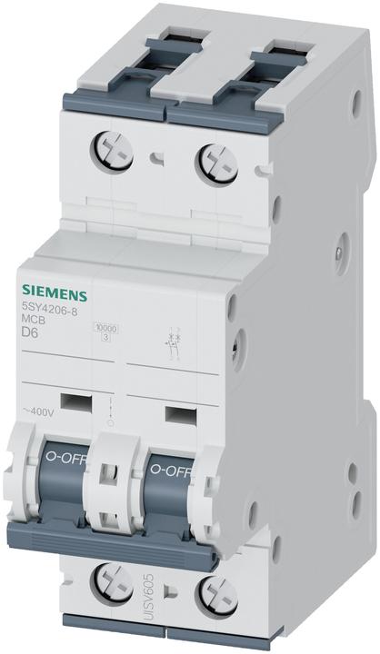 Produktbild Siemens MCB 2 Pole Type D 10kA 6A 400V