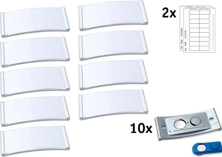 Produktbild Badgepoint POL30MA66-10DR Namensschilder, 65 x 30 mm, metallfarben