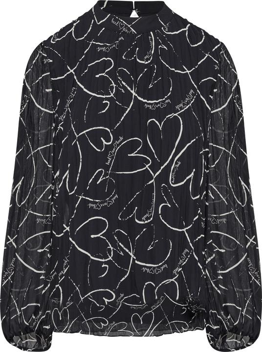 Produktbild S.Oliver Bluse Plissierte Chiffonbluse mit Herz-Print (44)
