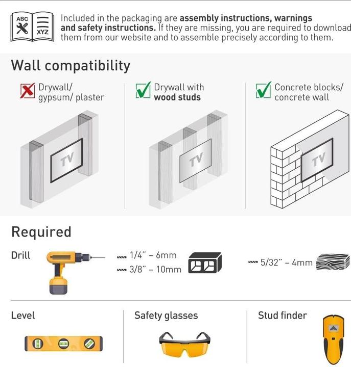 Productafbeelding Barkan WH 443 (Muur, 43 kg, 13" - 75")