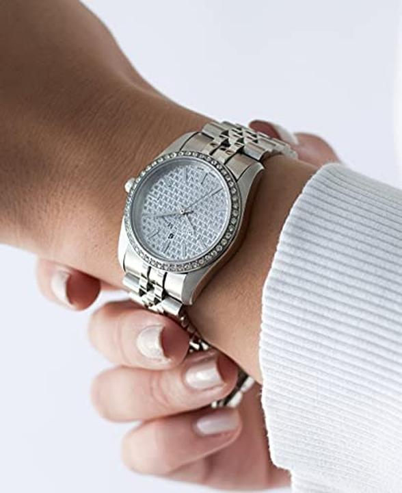 Actual product image Jacques du Manoir Inspiration Glamour Analog Quartz Watch with Stainless Steel Bracelet (Analogue wristwatch, 34 mm)
