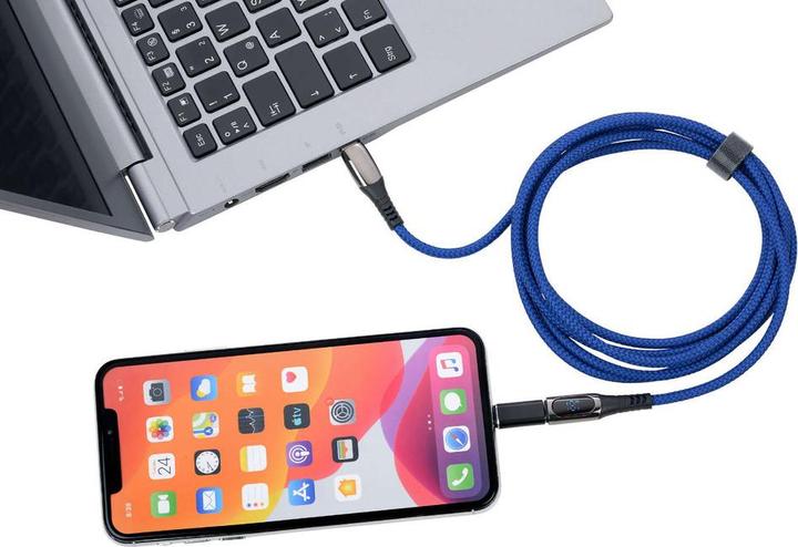 Actual product image Troika SPEEDY XL Ladekabel High-Speed, blau (2 m, USB 2.0, 100 W)