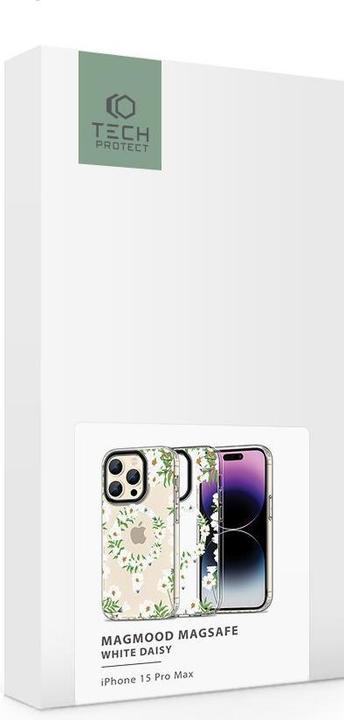 Image du produit Tech-Protect MagMood MagSafe étui pour iPhone 15 Pro Max - daisies blanc (Apple iPhone 15 Pro Max)