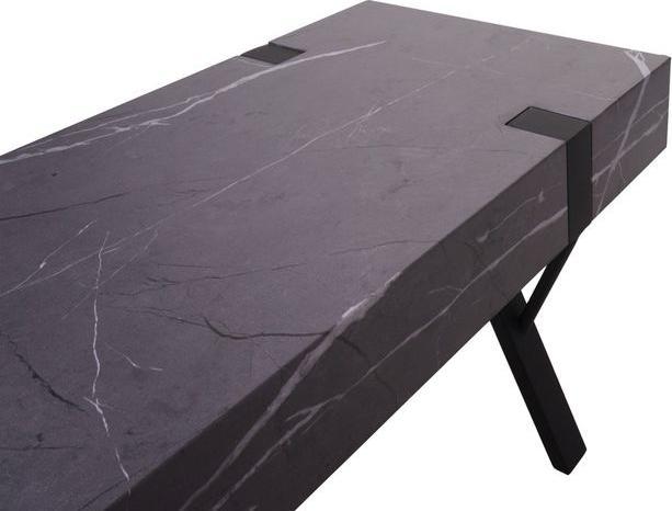 Image du produit Mendler Rack TV HWC-L54, métal 42x120x40cm imitation marbre gris