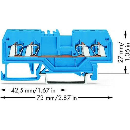 Thumbnail - Wago Durchgangsklemme 4 mm Zugfeder Belegung: N Blau 279-834 100 St. (279-834), Elektronikzubehör + Gehäuse, Blau