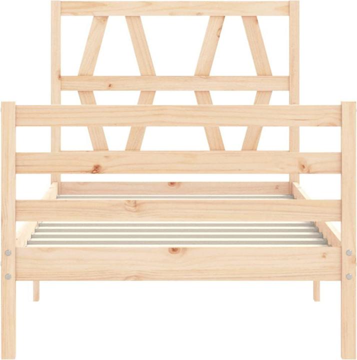 Image du produit VidaXL Massivholzbett mit Kopfteil 2FT6 Small Single (75 x 190 cm)