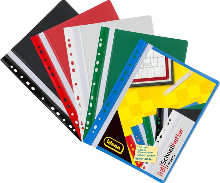 Produktbild Idena Schnellhefter A4 PP gelocht 5 Farben 10 Stück (A4, 10 x)