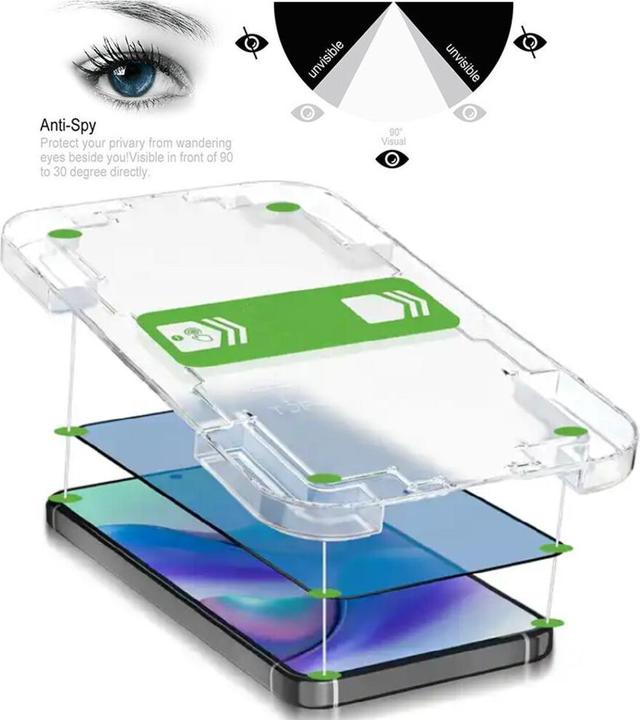Produktbild Protectorking 1x Echtes Tempered 9H Panzerhartglas Blickschutz (1 Stück, Apple iPhone 13 Pro)