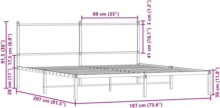 Immagine prodotto VidaXL Struttura letto con testiera (180 x 200 cm)