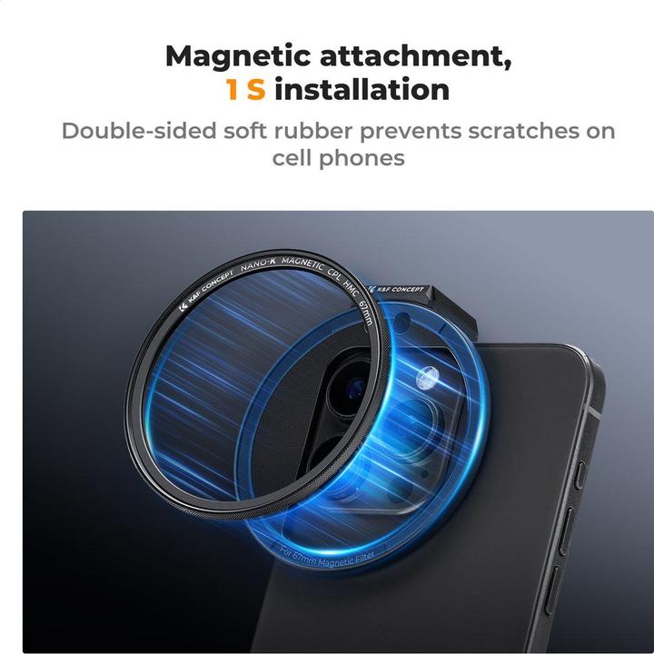 Produktbild K&F Concept 67mm Magnetic Phone Clip + 67mm Magnetic CPL Filter, HD, Coated, Waterproof, Scratch-resistant, Clea