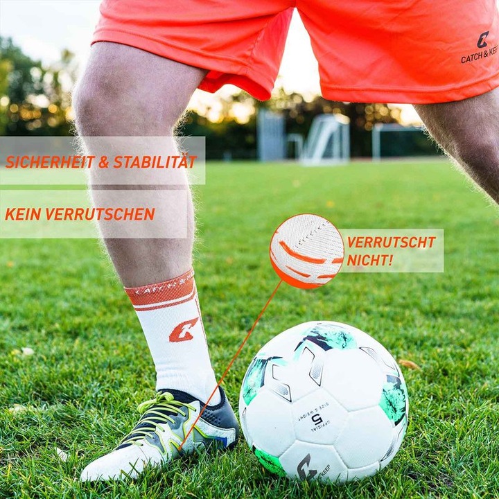 Produktbild Catch & Keep Anti-Rutsch Sportsocken Grip Socken Fussballstrümpfe Rutschfeste Anti-Slip-Sport-Socken (One Size)