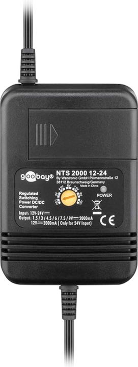 Immagine prodotto Goobay Alimentatore universale per notebook da 12 V - 24 V per auto/camion (24 W)
