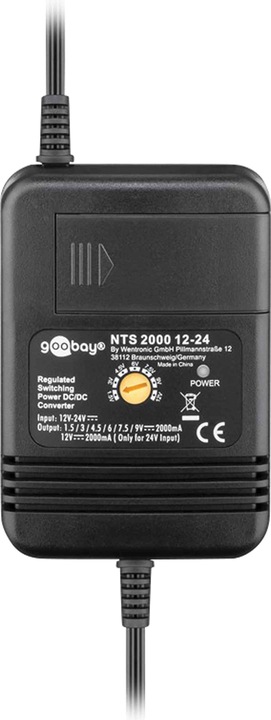 Immagine prodotto Goobay Alimentatore universale per notebook da 12 V - 24 V per auto/camion (24 W)