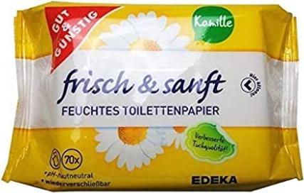 Actual product image Gut & Günstig GUT&GÜNSTIG moist toilet paper fresh & gentle 1-ply 2x 70 tissues (70 x)