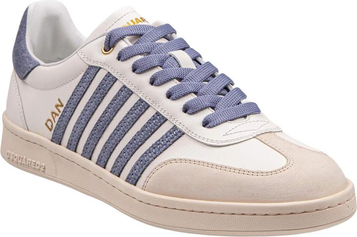 Immagine prodotto Dsquared2 boxer sneakers in leather and suede color milk and blue (40)