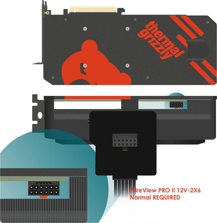 Produktbild Thermal Grizzly WireView Pro II (12V-2x6, 2Pin Strom)