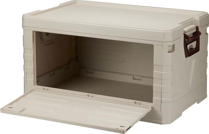 Image du produit Storage Solutions 2er-Set Faltbare Aufbewahrungsbox 55L Beige: robuste Klappbox, stapelbarer Ordnungshelfer (35 cm, 55 l, 2x)