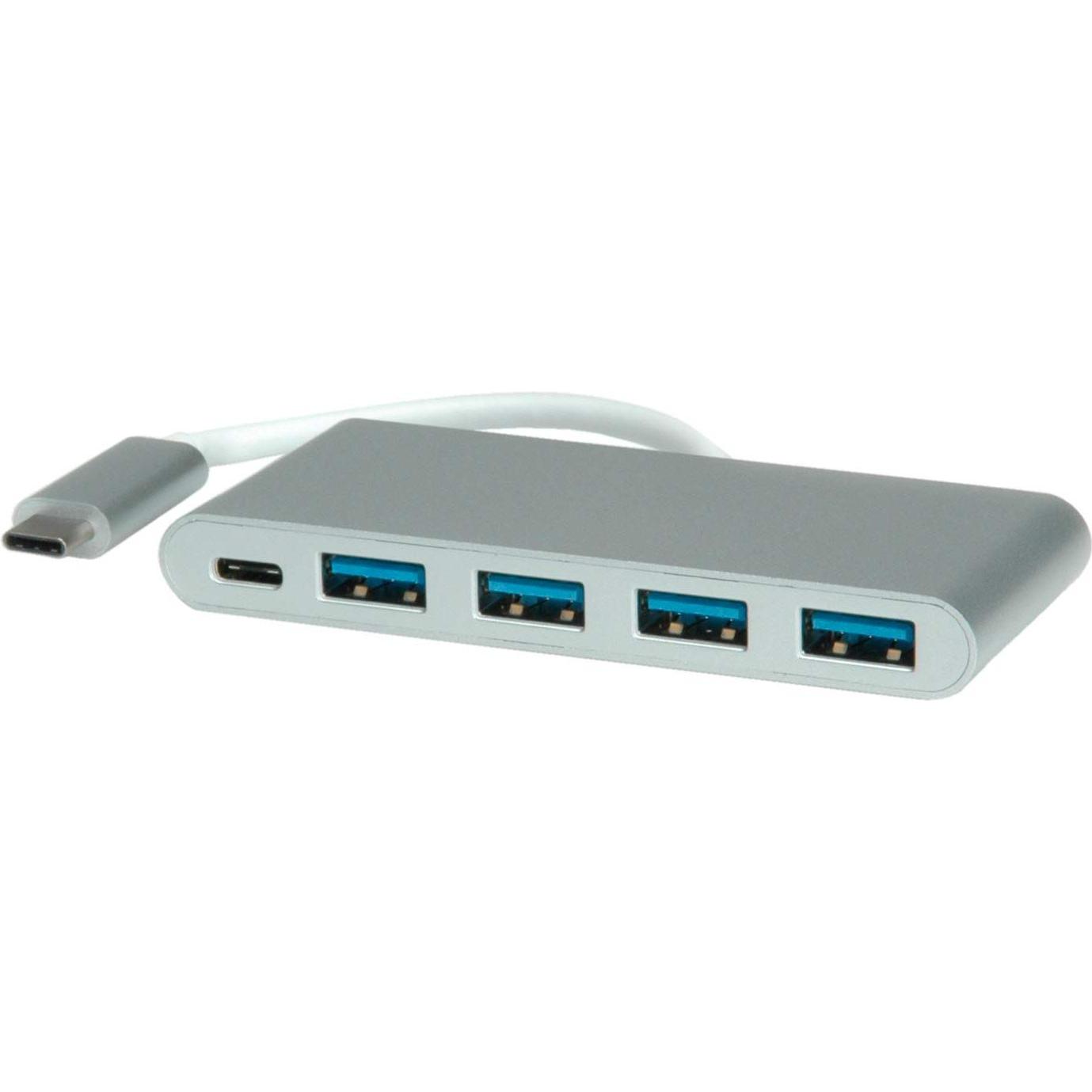 Roline USB 3.1C Hub (USB-C, 5 Ports), Dockingstation + USB Hub, Silber